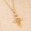 24K Gold Color African Cross Pendant Necklace For Ethiopian Cross Chain Jewelry Gifts view 2