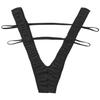 FEESHOW Womens One-Piece Minimal Cover V Shaped G-String Bikini Slingshot Monokini Swimwear Black #2 One Size view 2