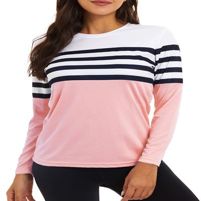 KINGFEN UPF 50+ Fitted Workout Tops for Women Loose Fit Hiking SPF Shirts Cute Breathable Quick Dry Shirt Long Sleeve Rash Guard Women Fashion T Shirt Thin Sunblock Beach Tshirts Pink X-Large