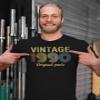 36th Birthday Gift Shirt for Men - Vintage Original Parts 1990 Retro Birthday - 001 - F/Military-4X view 2