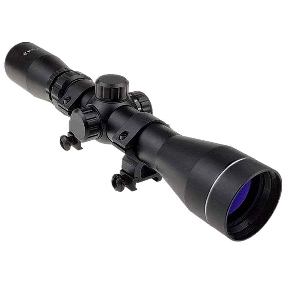 Jnrtifow Long Eye Relief Scope 2-7x42 Red Green llluminate Mil-dot Reticle 30mm Tube Diameter Fits Mosin Nagant 1891/30 M39 with Mount Rings