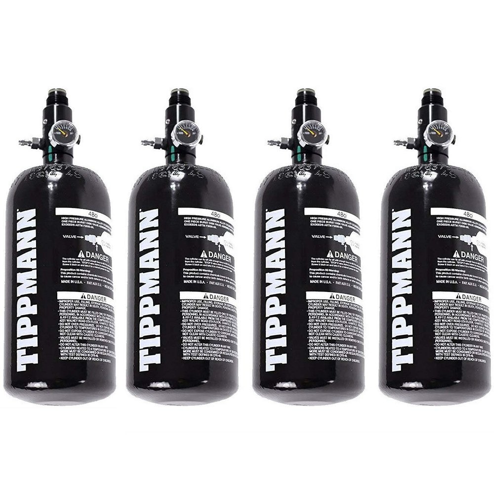 Tippmann 4 - Pack Basics 47 / 48ci 3k Aluminum HPA/Nitro/Compressed Air Tank - Globally Certified