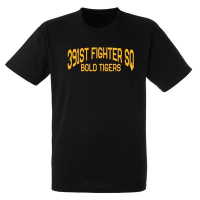 391st Fighter Squadron Bold Tigers Short Sleeve Tee Shirt - XX-Large Black