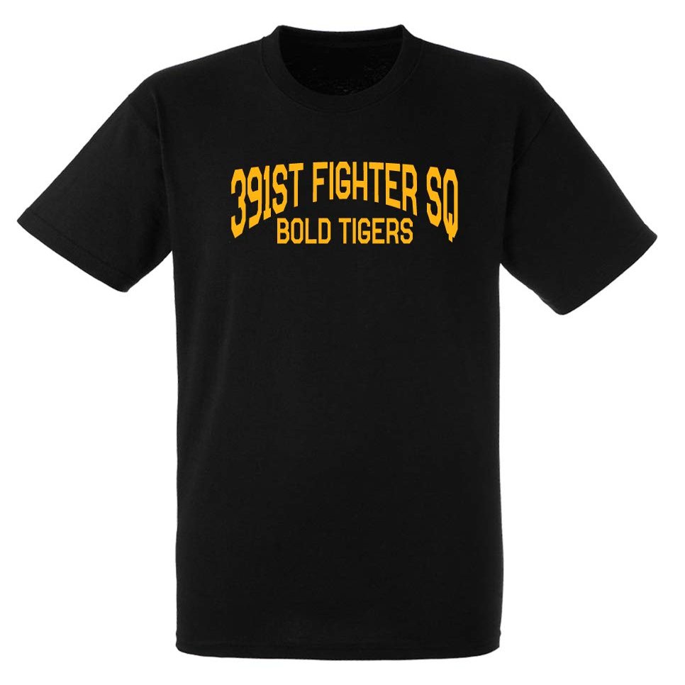391st Fighter Squadron Bold Tigers Short Sleeve Tee Shirt - XX-Large Black