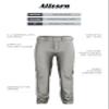 Alleson Athletic Men's Crush Premier Braided Baseball Pant, Grey/Royal, Small view 4
