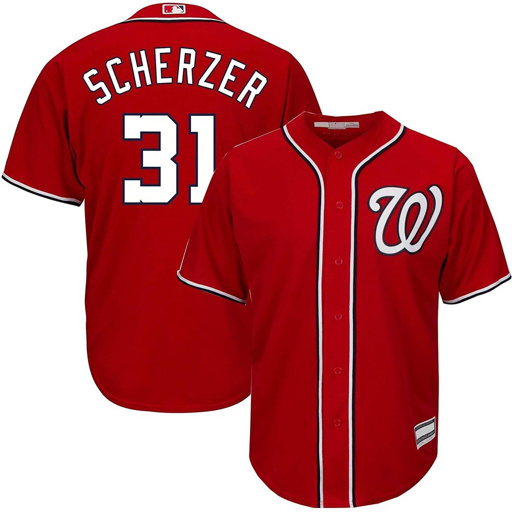 Max Scherzer Washington Nationals #31 Infants Toddler Red Cool Base Alternate Player Jersey (2T)