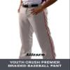 Alleson Athletic Boys' Crush Premier Braided Baseball Pant, Grey/Royal, Large view 2