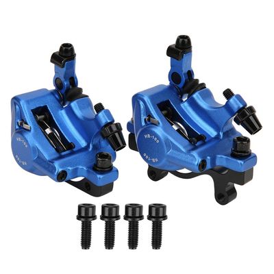 T best Hydraulic Disc Brake, HB-100 Bike Aluminium Alloy Mechanical Disc Brake Front Rear Mountain Bicycle Disc Brake Assembled Set(Blue)