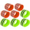 X AUTOHAUX 8pcs Reflective Bands for Wrist Ankle Reflective Wristbands Slaps High Visibility Night Cycling Riding Reflector Tape Straps Bracelet Orange Green view 1