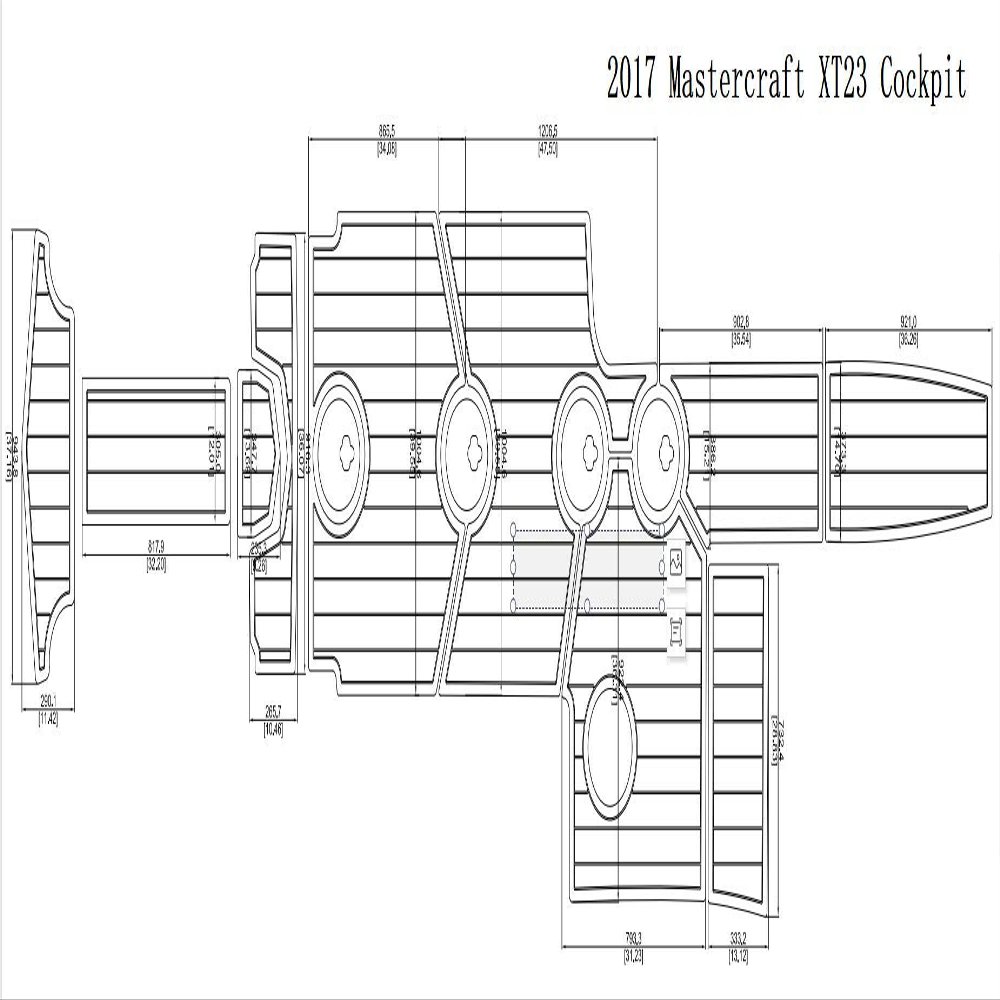 JZ 2017 Mastercraft XT23 Cockpit Boat EVA Teak Decking 1/4" 6mm (Grey+Black)