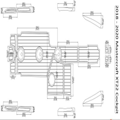 JZ 2018-2020 Mastercraft XT22 Cockpit Boat EVA Teak Decking 1/4" 6mm (Black+White)
