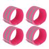 X AUTOHAUX 4 Pcs Reflective Bands for Ankle Reflective Slaps High Visibility Night Safety Cycling Riding Reflector Tape Pink view 1