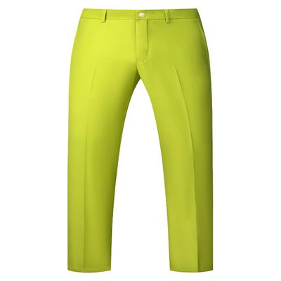 UNINUKOO Mens Dress Pants Slim Fit Solid Color Skinny Trousers Classic Business Casual Wedding Suit Pants US Size 32W x 31L Grass Green