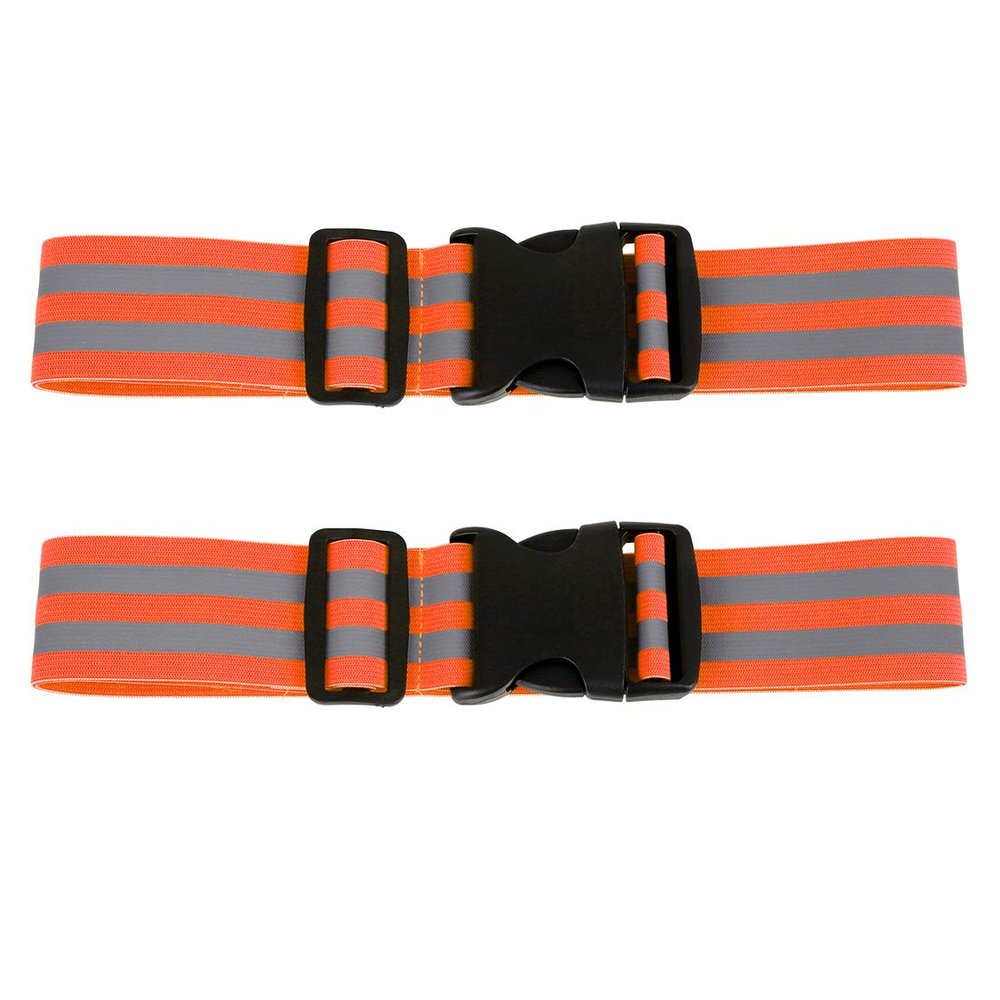 X AUTOHAUX 2 Pcs Reflective Bands for Waist Reflective Belts High Visibility Night Cycling Riding Reflector Tape Orange