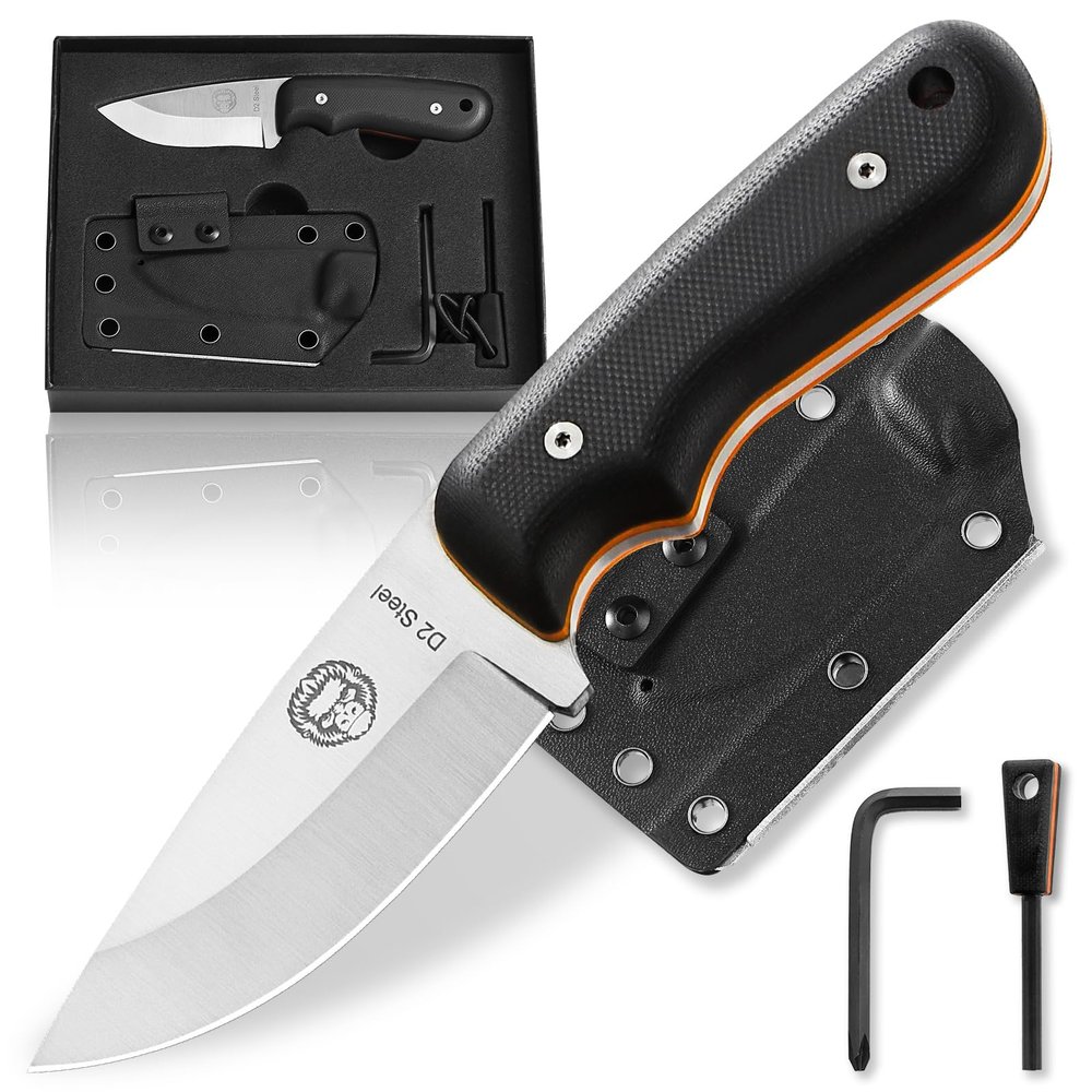 Redline Fixed Blade Hunting Knife with Ferro Rod and Sheath - Perfect for Outdoor Adventures - Holtzman's Gorilla Survival