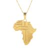 24K Gold Color African Map Pendant Necklace Women Fashion African Map Jewelry view 1
