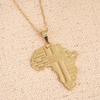 24K Gold Color African Map Pendant Necklace Women Fashion African Map Jewelry view 2