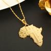 24K Gold Color African Map Pendant Necklace Women Fashion African Map Jewelry view 3