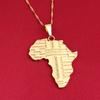 24K Gold Color African Map Pendant Necklace Women Fashion African Map Jewelry view 4