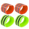 X AUTOHAUX 4pcs Reflective Bands for Wrist Ankle Reflective Wristbands Slaps High Visibility Night Cycling Riding Reflector Tape Straps Bracelet Orange Green view 1