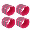 X AUTOHAUX 4 Pcs Reflective Bands for Wrist Reflective Wristbands High Visibility Night Safety Cycling Riding Reflector Tape Straps Bracelet Pink view 1