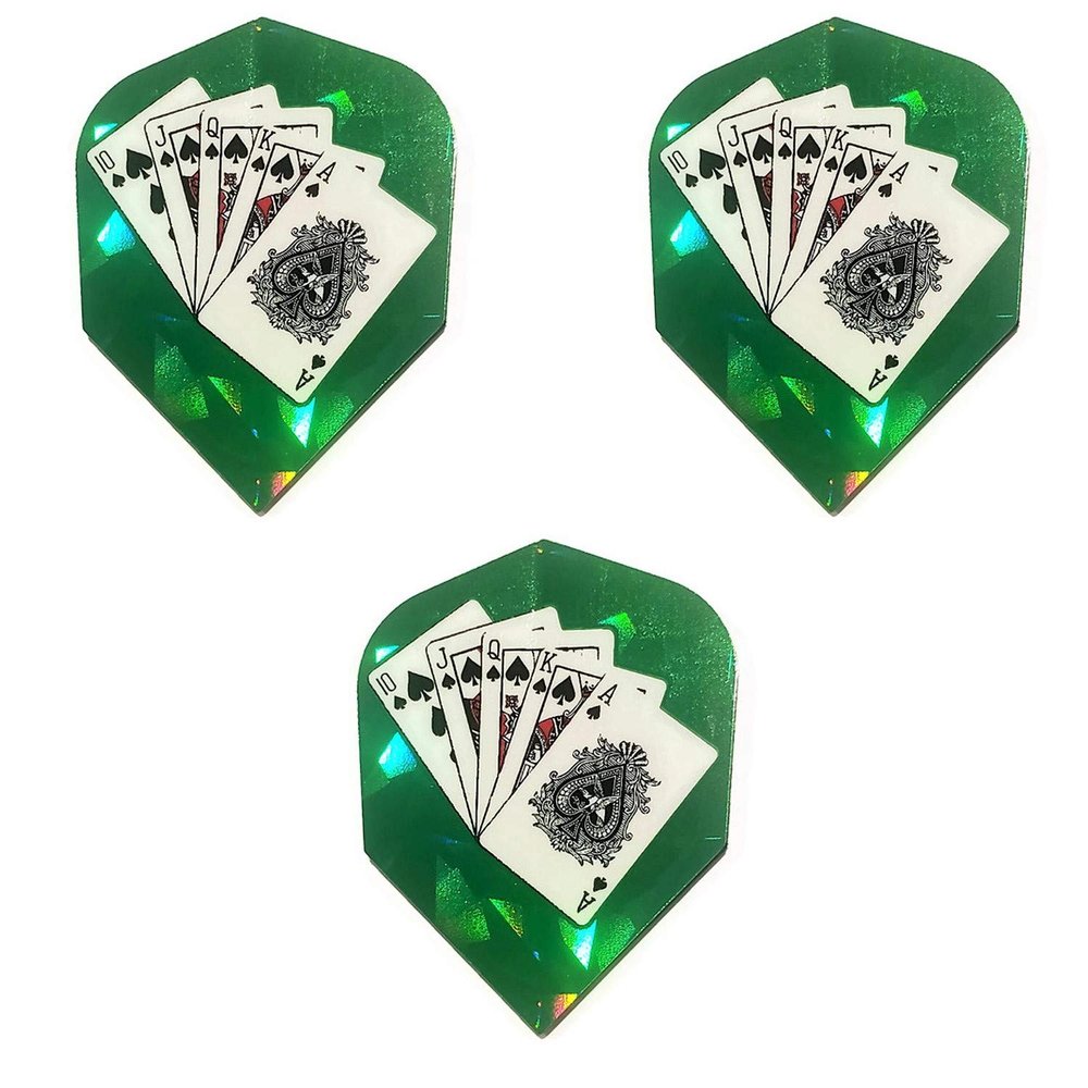 Harrows Hologram Royal Flush Spades 75 Micron Strong Dart Flights (3 Sets - 9 Flights)