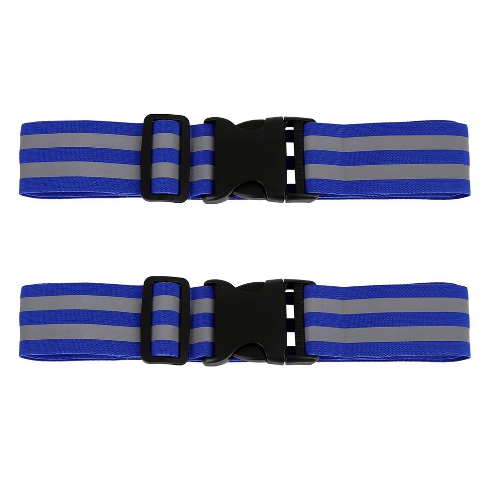 X AUTOHAUX 2 Pcs Reflective Bands for Waist Reflective Belts High Visibility Night Safety Cycling Riding Reflector Tape Blue