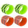 X AUTOHAUX 4 Pcs Reflective Bands for Wrist Reflective Wristbands High Visibility Night Safety Cycling Riding Reflector Tape Straps Bracelet Green Orange view 1