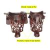 Pool Table Leather Pockets Diamond Pattern Shield, Leather Billiard Pockets Made with Real Leather, Set of 6,Walnut view 3