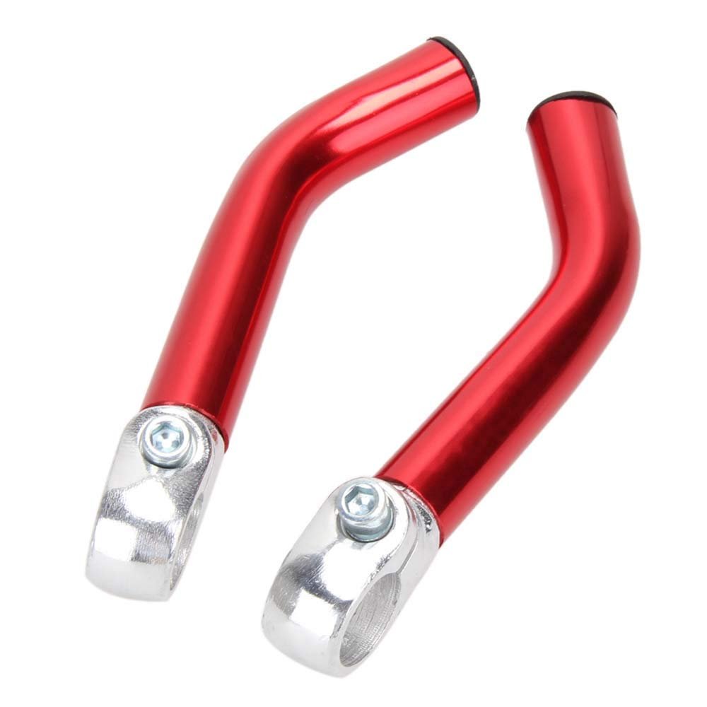 1 Pair Bicycle Handlebar Grips with Extended Bar End Support,MTB Mountain Bike Cycling Handlebar Handle Bar Ends Aluminum Bicycle Accessories,Red