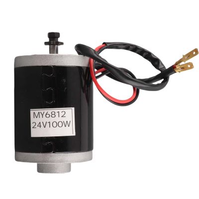 Electric Motor Brushed Motor, MY6812 24V 100W High Speed Small Brush Motor with Belt Pulley Electric Scooter E Accessory