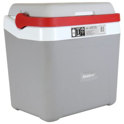 Koolatron Ice Chest Cooler - Portable Cooler with w/ Locking Carry Handle, Vintage Style, Insulated for Camping Snacks, Lunch, Day TripsBeach, Picnic, BBQs, Tailgating, Fishing, 32 Can Ice Box, 25L