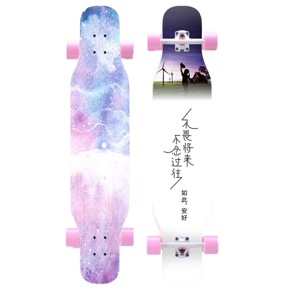 TXTC Skateboard Complete for Adult Youth Kid and Beginner - 43" Double Kick Concave Street Skateboard Waterproof Sandpaper and 7 Layer Maple Deck (Color : B)