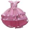 FMYFWY Girls Embroidery High Low Tulle Dresses Cap Sleeves Princess Wedding Birthday Pageant Formal Party Evening Dance Gown Dusty Rose 11-12T view 1