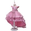 FMYFWY Girls Embroidery High Low Tulle Dresses Cap Sleeves Princess Wedding Birthday Pageant Formal Party Evening Dance Gown Dusty Rose 11-12T view 4