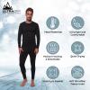 Men's Thermal Set, Lightweight Ultra Soft Fleece Shirt and Pants,Black,XX-Large view 2