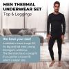 Men's Thermal Set, Lightweight Ultra Soft Fleece Shirt and Pants,Black,XX-Large view 4