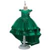 FMYFWY Girls Embroidery High Low Tulle Dresses Cap Sleeves Princess Wedding Birthday Pageant Formal Party Evening Dance Gown Deep Green 11-12T view 4
