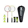 WOED BATENS -2 Player Badminton Set, Carbon Fiber Badminton Rackets Badminton Racquet for Backyards Gym with 3 Shuttlecocks 2 Grip Tape and 1 Badminton Bag, Yellow Orange view 1