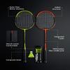 WOED BATENS -2 Player Badminton Set, Carbon Fiber Badminton Rackets Badminton Racquet for Backyards Gym with 3 Shuttlecocks 2 Grip Tape and 1 Badminton Bag, Yellow Orange view 2