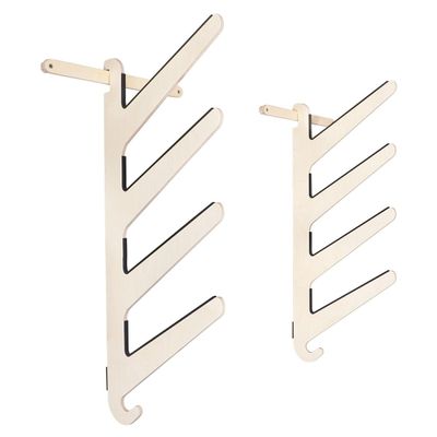 Grassracks Birch Wood Surfboard Rack for 4 Boards - Snowboard or Surfboard Wall Rack - Kaua'i Quad (4 Boards, Birch)