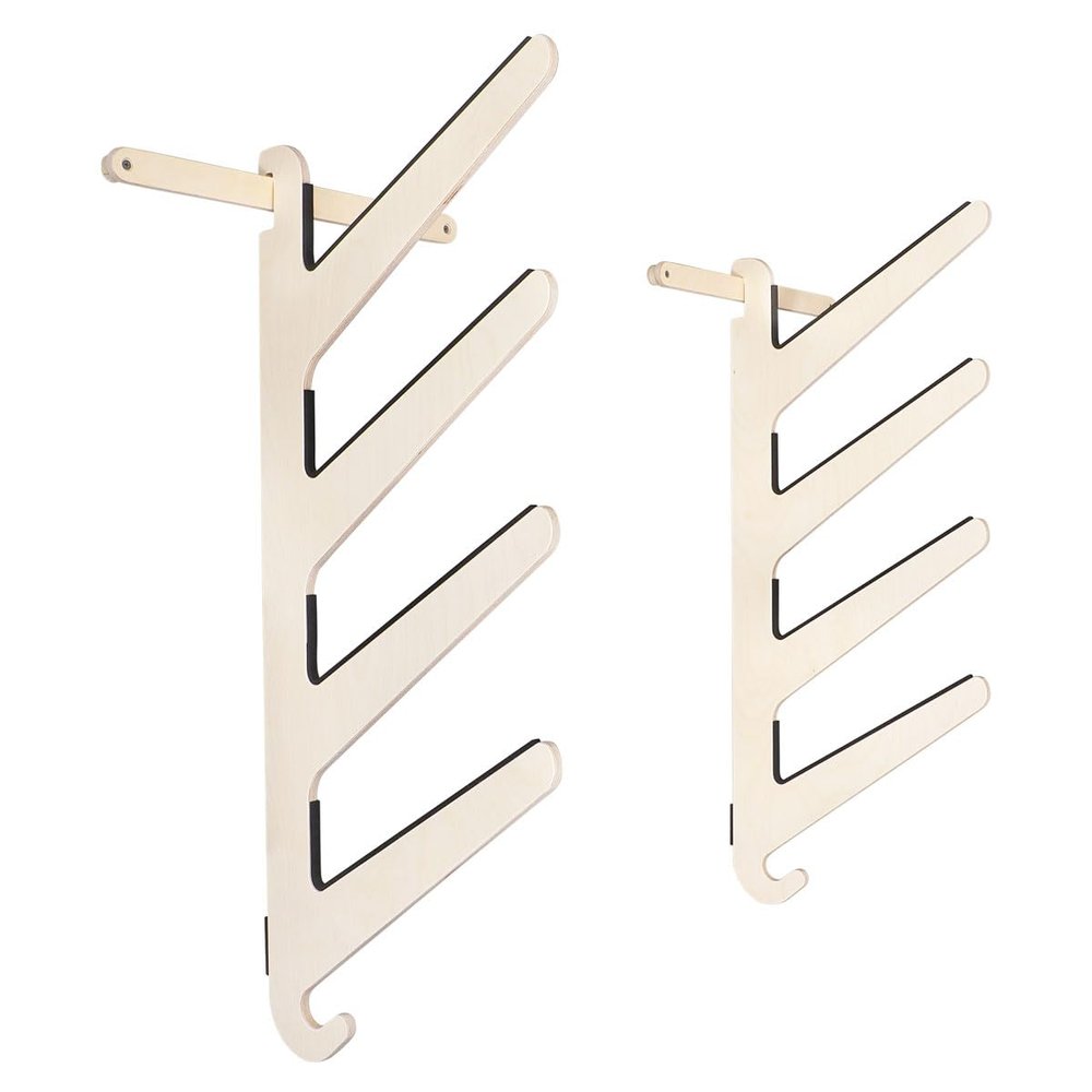 Grassracks Birch Wood Surfboard Rack for 4 Boards - Snowboard or Surfboard Wall Rack - Kaua'i Quad (4 Boards, Birch)