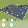 Eco Walker Court Line Marker Set Create Your Own Pickleball Mini Tennis Court (Blue-Yellow) view 2