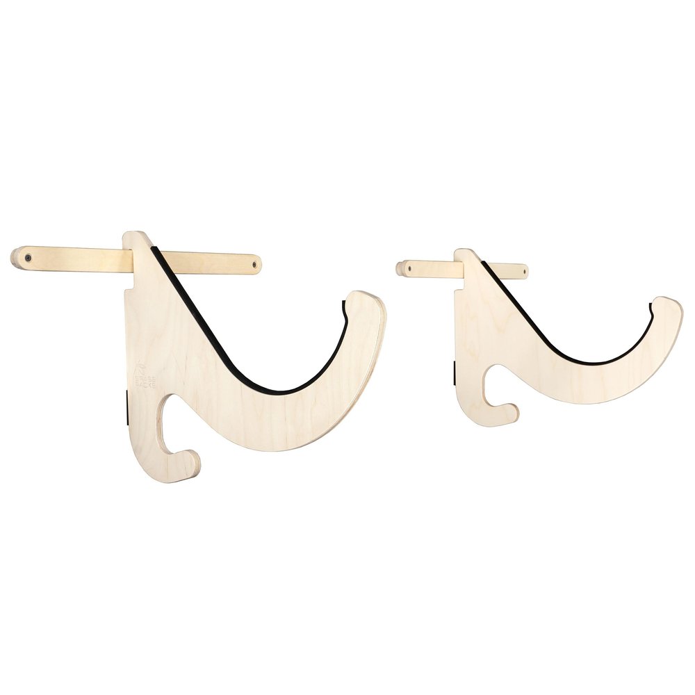Grassracks Birch Kayak Wall Mount or Paddleboard Rack | Masterfully-Crafted Adjustable Premium Wood Single Horizontal Kayak Storage Racks | O'ahu Recliner (1 Kayak or SUP, Birch)
