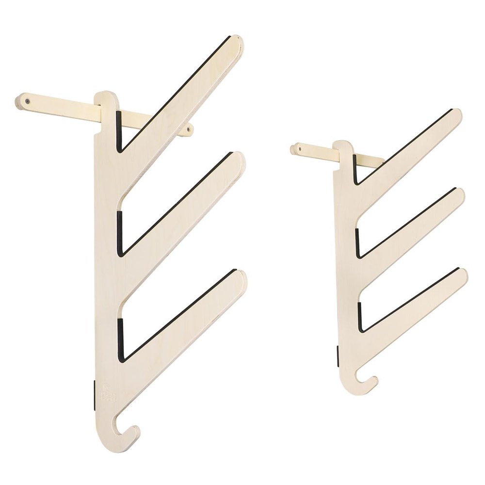 Grassracks Birch Wood Surfboard Rack for 3 Boards - Snowboard or Surfboard Wall Rack Kaua'I Trip (3 Boards, Birch)