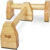Yes4All 20 inches Wooden Push Up Stand, Parallel Bars, Parallettes with Rubber Feet, Supports Calisthenics Exercises and Upper Body Strength Workouts - Natural Wood view 1