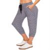 ALWAYS Women's Houndstooth Capri Jogger - Skinny Fit Lightweight Premium Soft Stretch Pork Chop Pocket Sweatpants 2007 M view 1