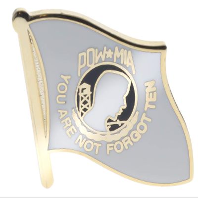 POW/MIA White Flag Hat or Lapel Pin HON15458 F4D22L