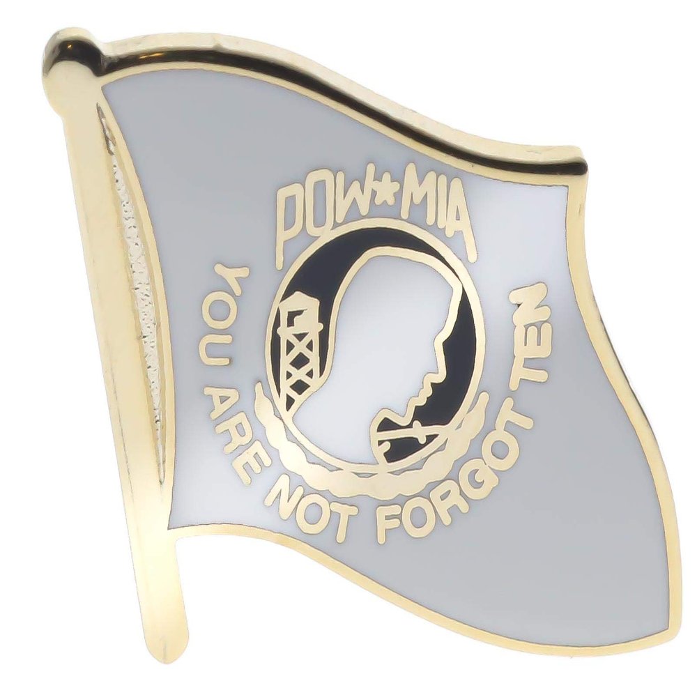 POW/MIA White Flag Hat or Lapel Pin HON15458 F4D22L