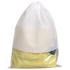rismart 10 Pack Portable Travel Shoe Storage Bags Dustproof Non-Woven Drawstring Shoe Pouches with Clear Window (White,14" x 10.6") view 3